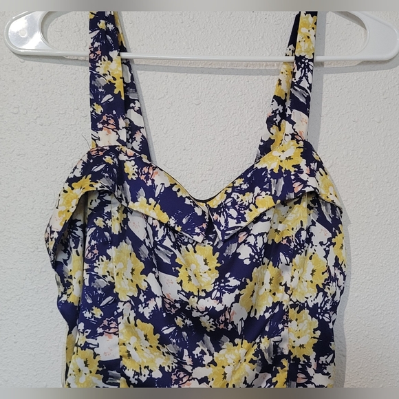 YELLOW STAR blue/yellow/white floral dress size large - Picture 7 of 9